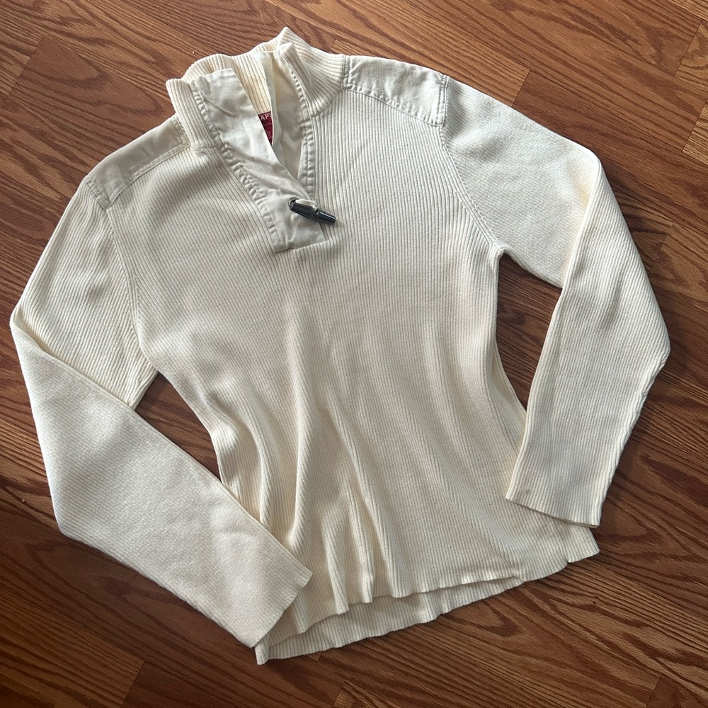 Chaps Denim Cream Boating Sweater